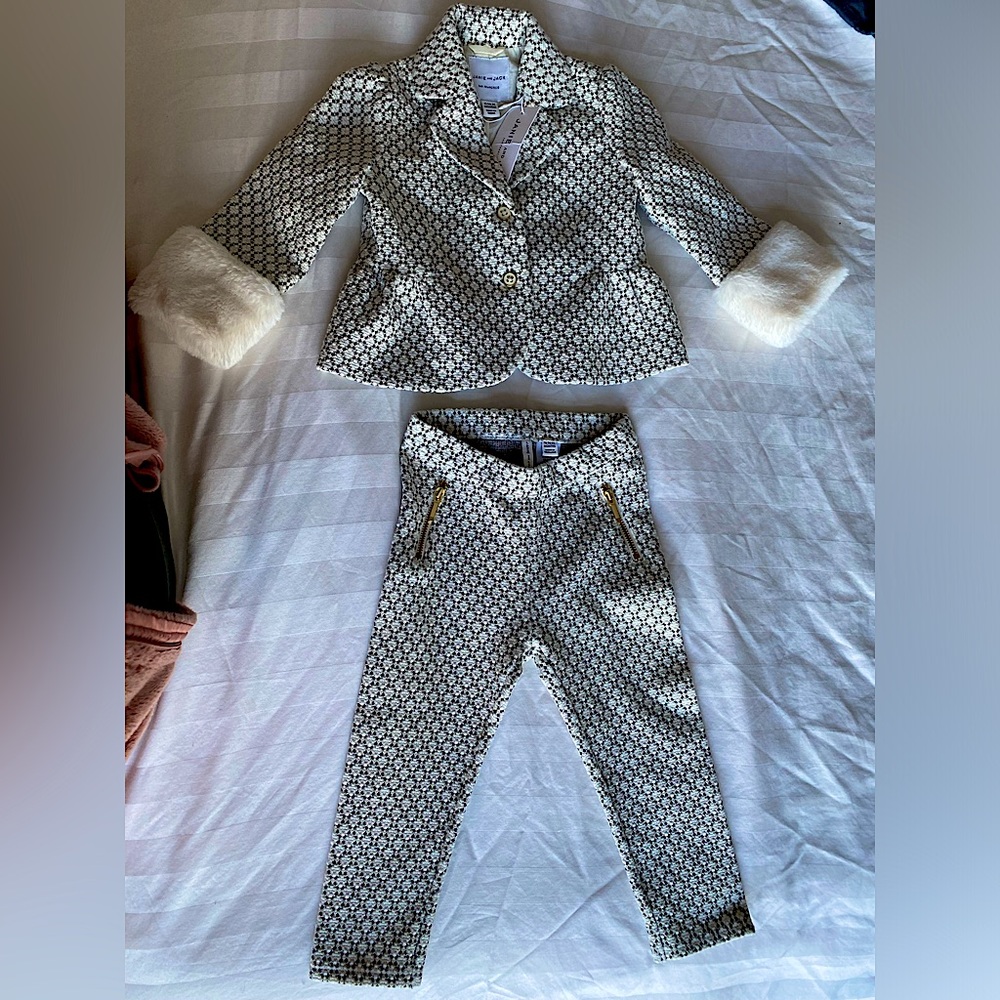 NWT Janie and Jack Baby Toddler Girl 18 - 24 months Pant and Jacket Set.